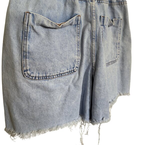 ZARA Distressed/Frayed Denim Playsuit Romper | Size L - Picture 9 of 9